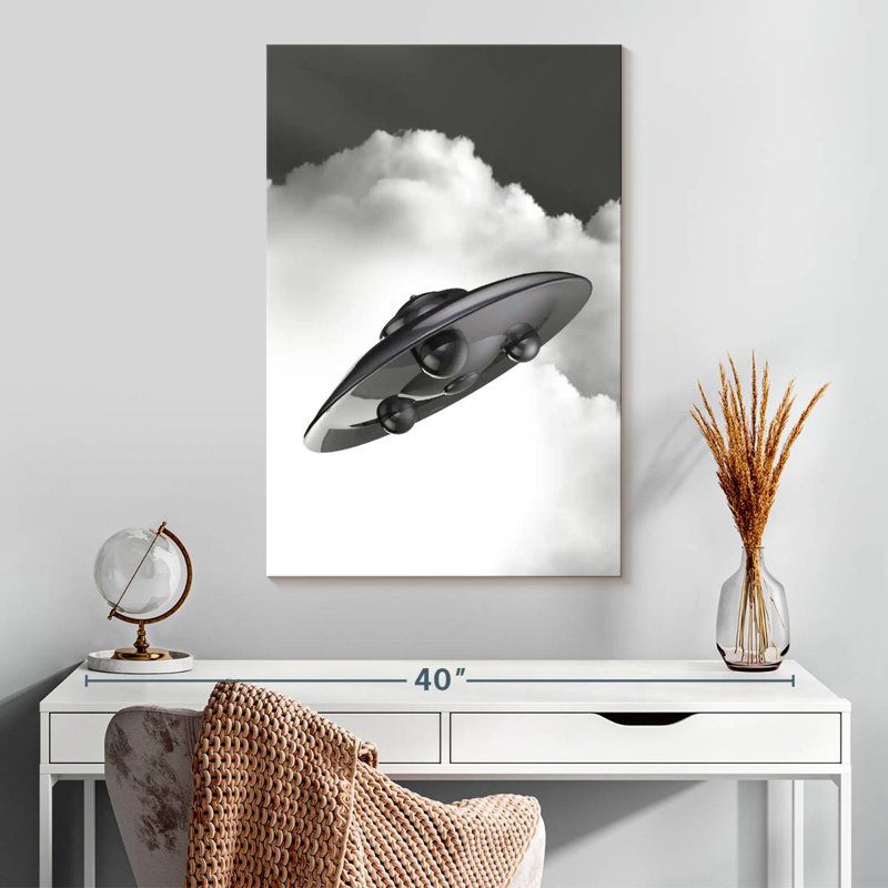 Kelan Flying Saucer In The Clouds, 30" H x 20" W