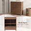 Meuble-lavabo de salle de bain en MDF de 76 cm (30 po) avec lavabo en céramique, meuble autoportant avec portes cannelées et rangement-1290235985