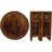 Handcrafted 18" Folding Mango Wood Round Accent Table With Carved Octagonal Base