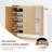 3-Door Large Shoe Cabinet with Adjustable Shelves & Hooks, 6-Tier Wooden Organizer for 30+ Pairs, Entryway, Hallway Storage-18949710