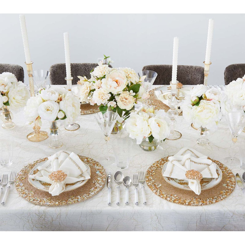 Aster Napkin Ring, Champagne