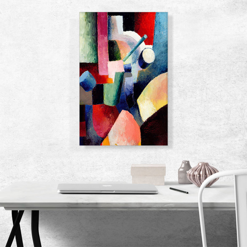 " Colored Composition Of Forms 1914 " by August Macke, 26" H x 18" W x 0.75" D
