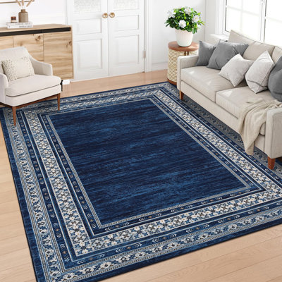 Modern Rugs for Living Room Soft Geometric Area Rug Non Slip Stain Resistant Carpet