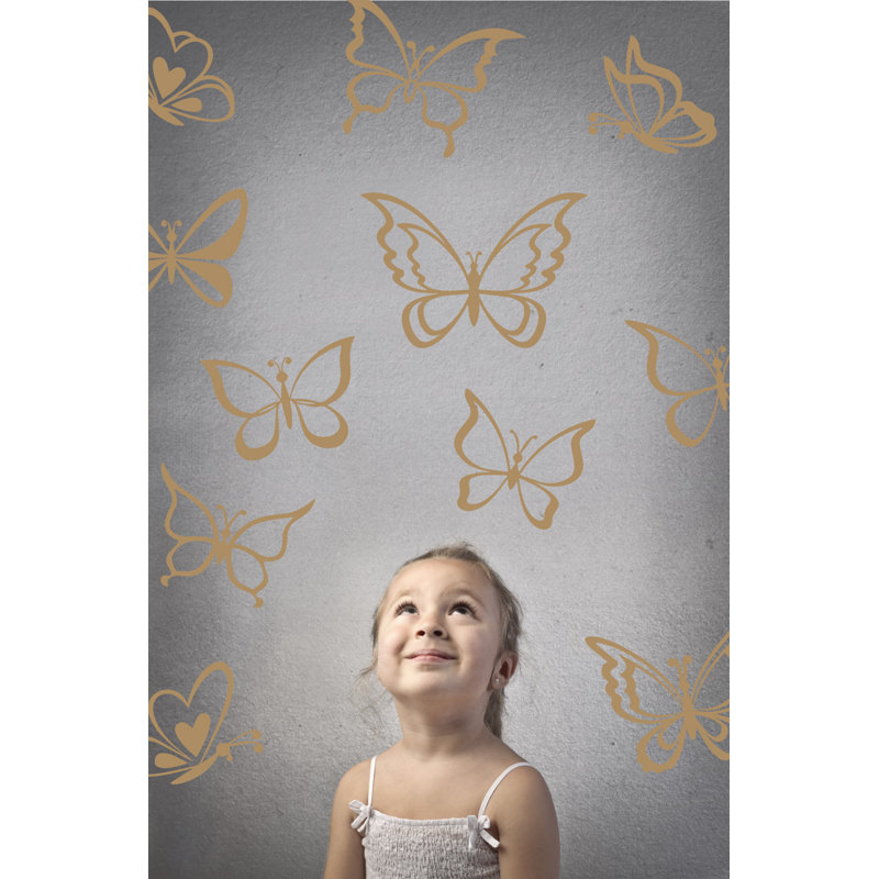 Adhésif décoratif papillon, H 24 po x l 25 po x P 0,01 po, Brun pâle
