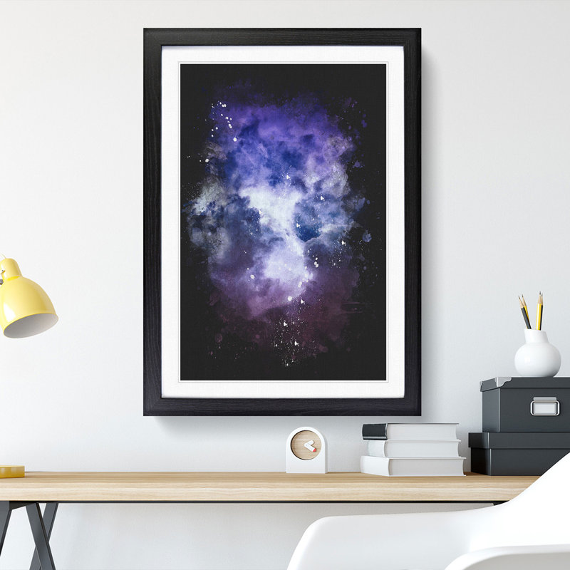 Purple Clouds - Picture Frame Painting Print, 33cm H x 24cm W x 2cm D, Black Framed