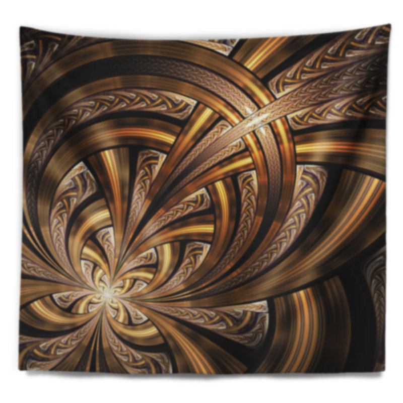 Tapisserie fleur abstraite fractale, H 50 po x l 60 po