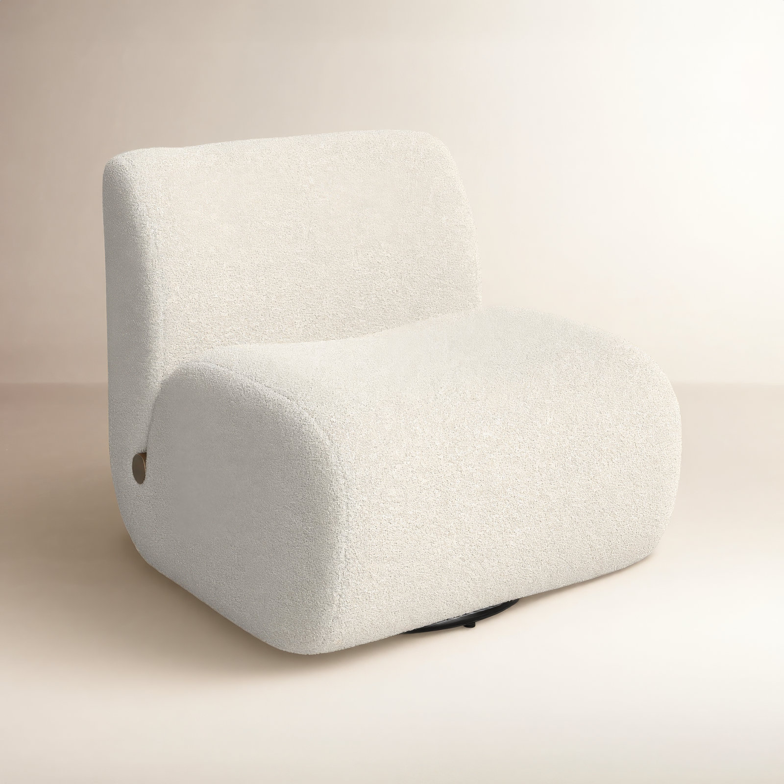 Anette Upholstered Swivel Accent Chair, Sheldon Ivory