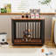 Niche pour chien moderne brune de 31,5 po de hauteur, facile à intégrer, avec plateau amovible-402919904