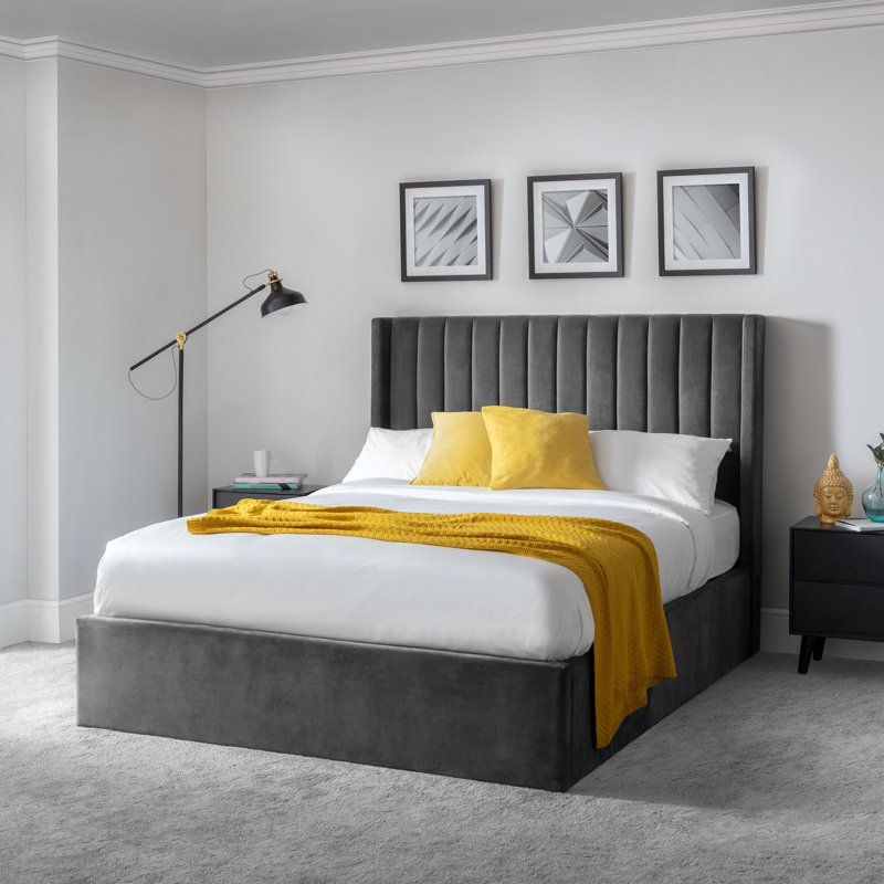 Upholstered Ottoman Storage Bed with Mattress, Kingsize (5')