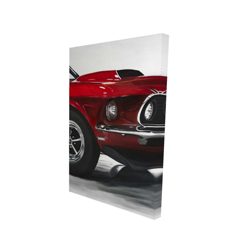 Toile de voiture rouge classique - décor de transport rétro