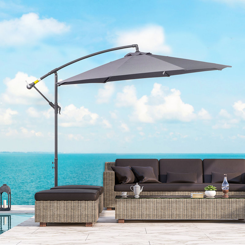 Parasol en porte-à-faux 117,6 po Dowd, Gris