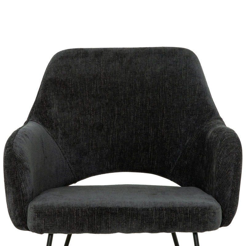 Chaise rembourrée en tissu Giovanni, Noir, noir, noir, noir