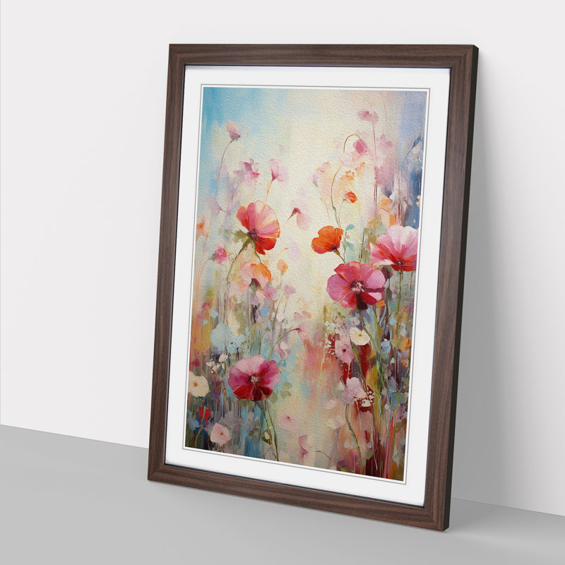 Floral Impressionism No.2 - Framed Print, 64cm H x 46cm W, Walnut Framed
