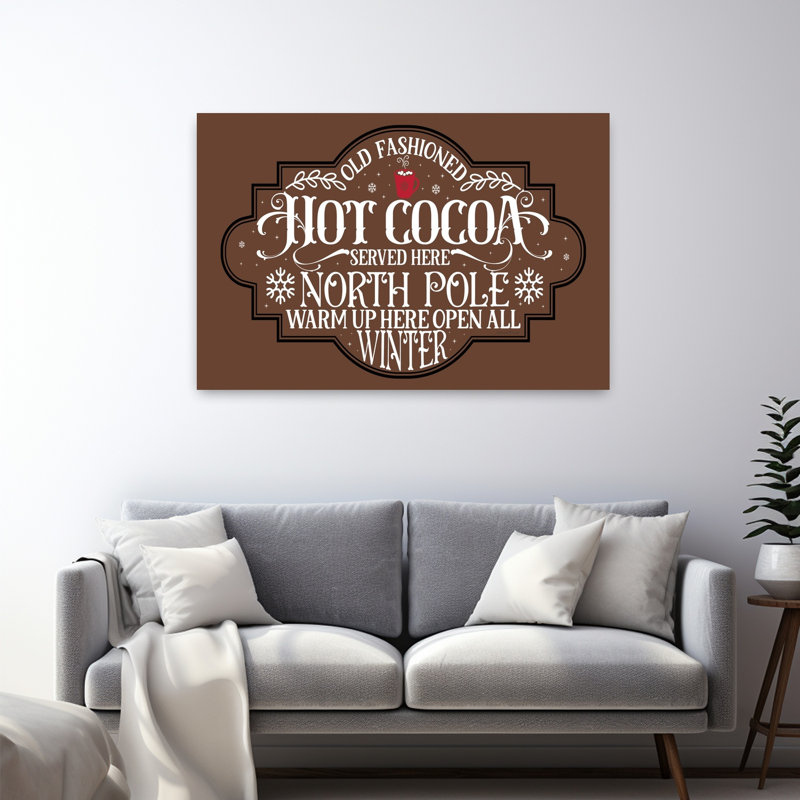 «Hot Cocoa», art contemporain hivernal abstrait, H 32 po x l 48 po