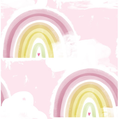 Rouleau de papier peint Honea Kids Blush Rainbows L 33 pi x l 20,5 po