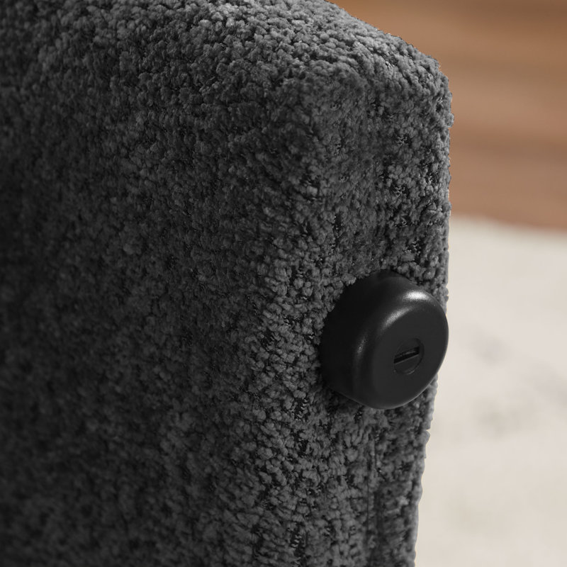 Sephine 31.2" Upholstered Nordic-style Accent Chair, Dark Gray Boucle