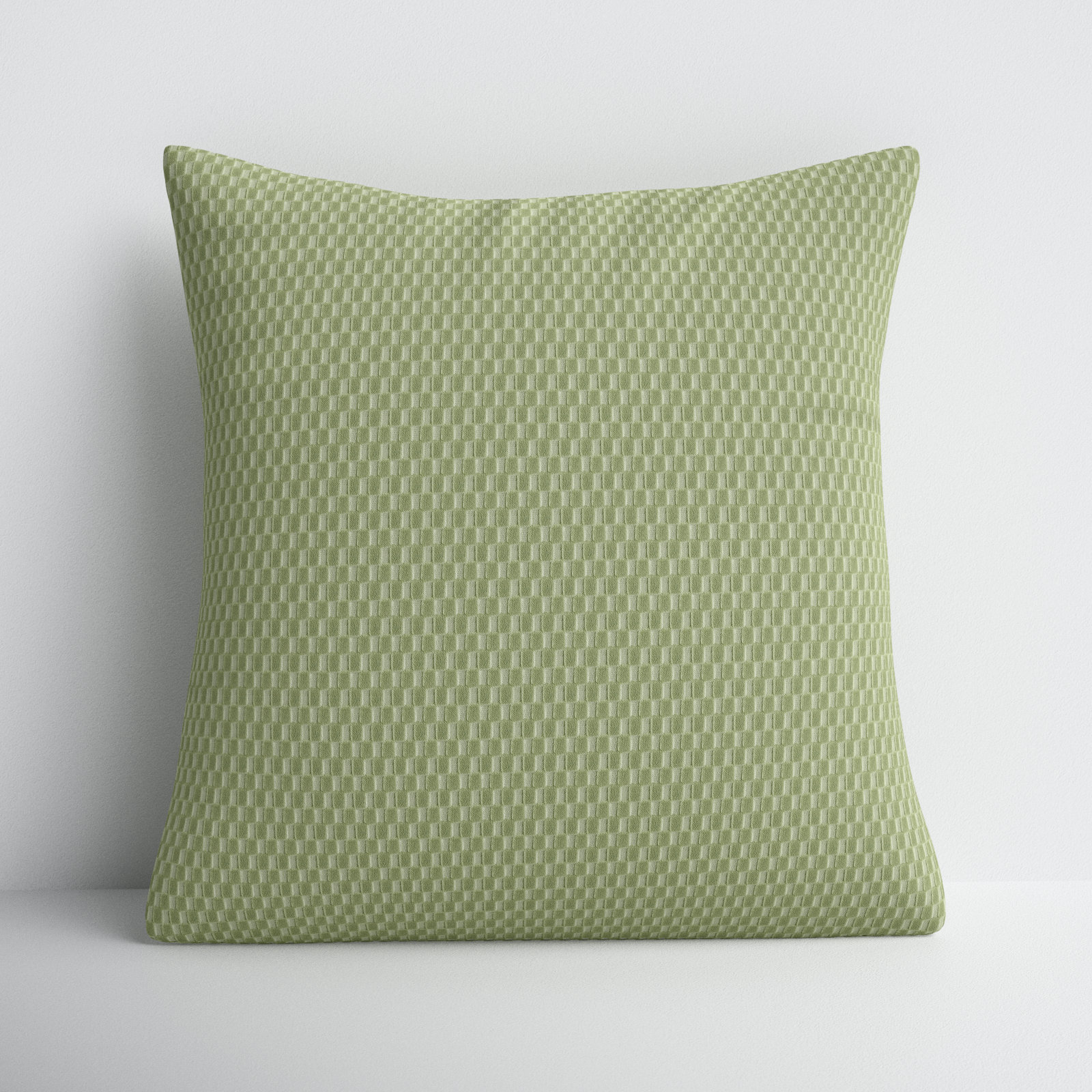 Zoya Textured Cotton Throw Pillow, Green