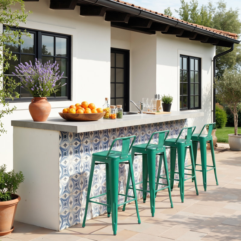 30" Counter & Bar Stool (Set of 4), Green
