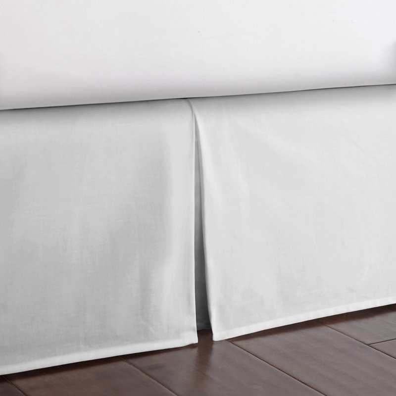 Essentials White Full/Double Bed Skirt 18" Drop, 18", Queen