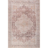Ibin SplashGuard Medallion Machine Washable Area Rug