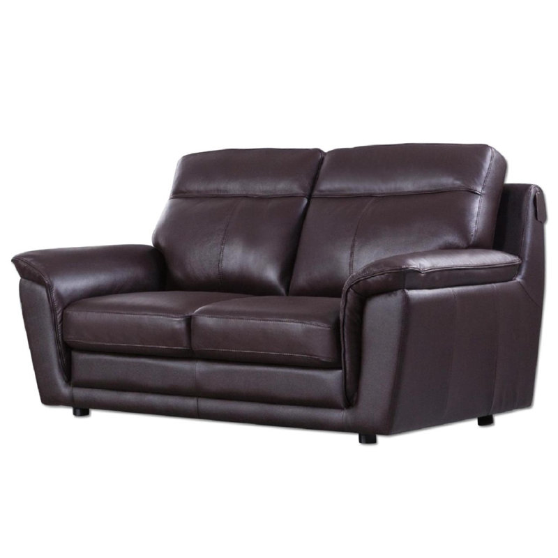 Owen 71'' Upholstered Loveseat, Brown Leather Match