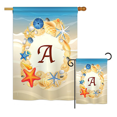 Ensemble de drapeaux verticaux en polyester à 2 côtés Renteria Summer G Initiales Impressions