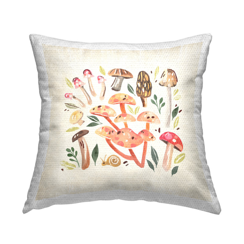 Coussin extérieur doux à motif champignon par Annie Warren