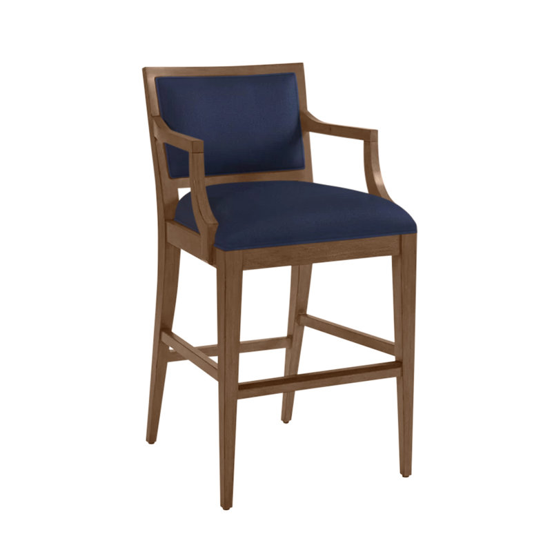 Newport Eastbluff Upholstered Counter Stool, Sailcloth, Blue, Bar Stool (30" Seat Height)