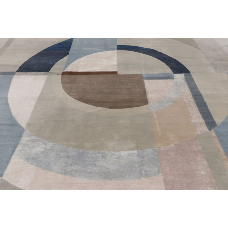 Mid Century Modern Handmade Wool Area Rug