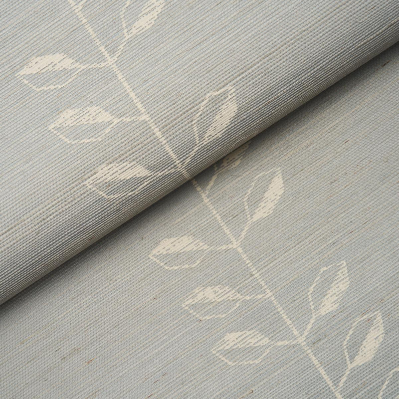 Papier peint géométrique en sisal, Minéral / ivoire