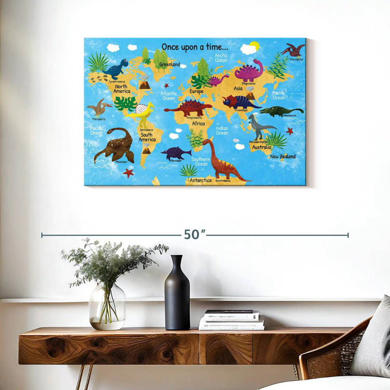 Carte historique des dinosaures d'Aliaz, H 24 po x l 36 po