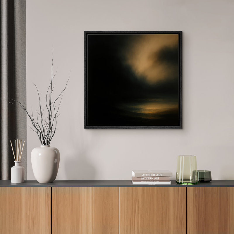 Reproduction d'art encadrée sur toile pour décor moderne neutre, H 24 po x l 24 po, Noir