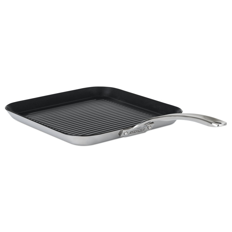 Viking 11-Inch Stainless Steel Nonstick Grill Pan with Stay-Cool Handle