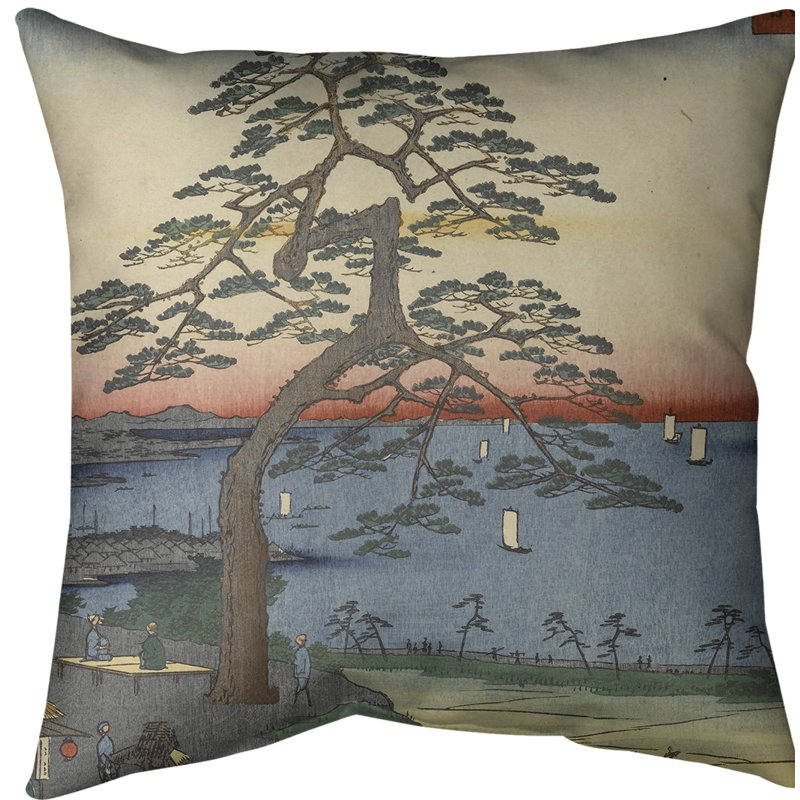 Housse de coussin en pin en pin suspendu blind, Bleu, Sergé de coton