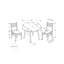Ensemble de table de salle à manger, ensemble de 3 pièces, petit, abattant 35 po, cuisine, métal noir, stratifié gris, contemporain, moderne-1932005660-1932005657