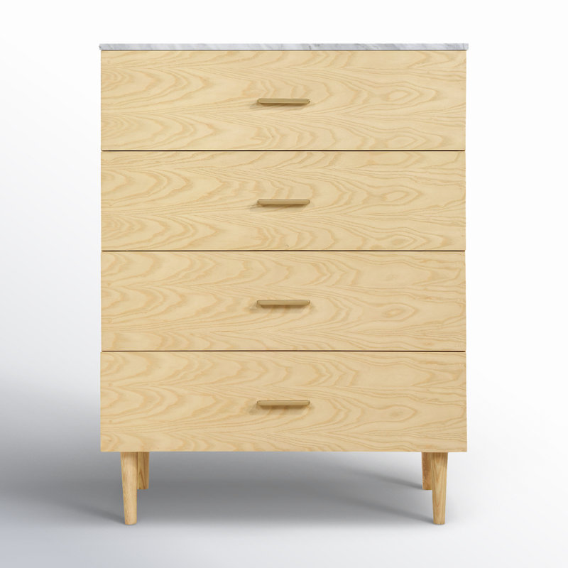 Commode 4 tiroirs 36 po Dondi, Frêne naturel