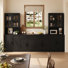 Armoire de rangement bibliothèque avec portes en verre H 71 po x l 94,5 po