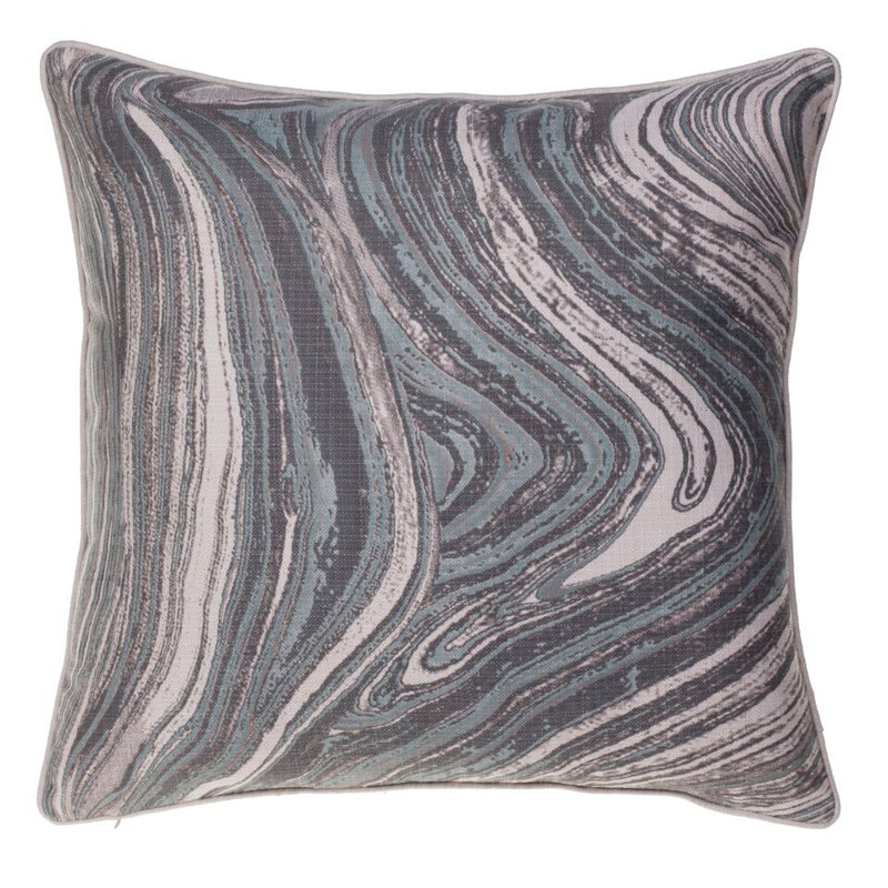  Watercolor Marble Linen Throw Pillow Cover, Harbor/Iron/Chestnut