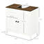 Armoire pour lavabo de salle de bain, sur pied, sous le lavabo, tablette réglable, double porte, spécifications, blanc antique, dimensions