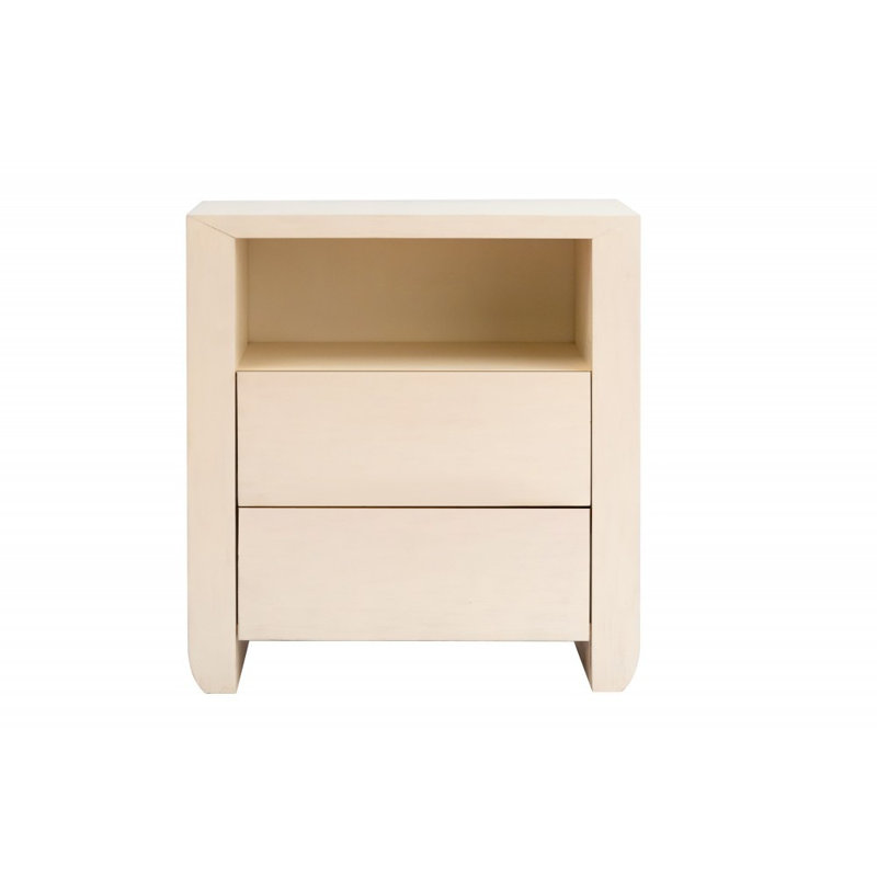 Milano Bedside Table, Antique White