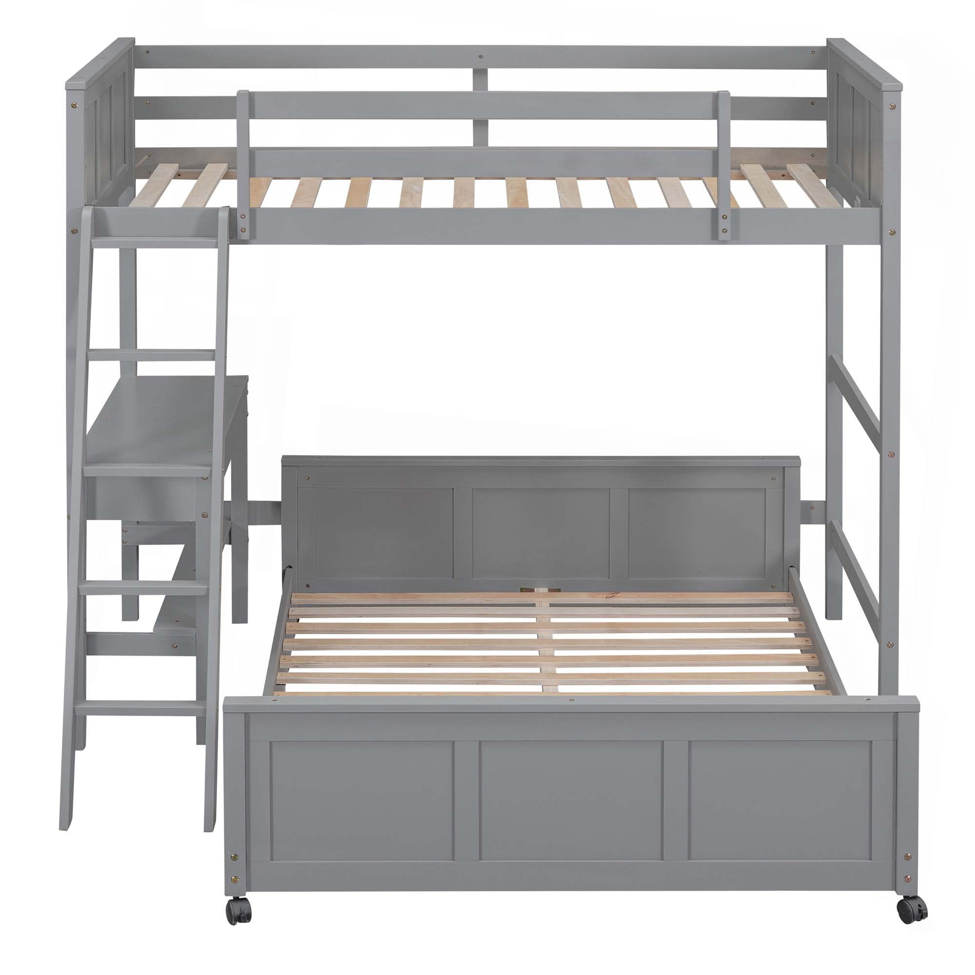 Ebern Designs Twin Over Full Bunk Bed With Desk - Wayfair Canada