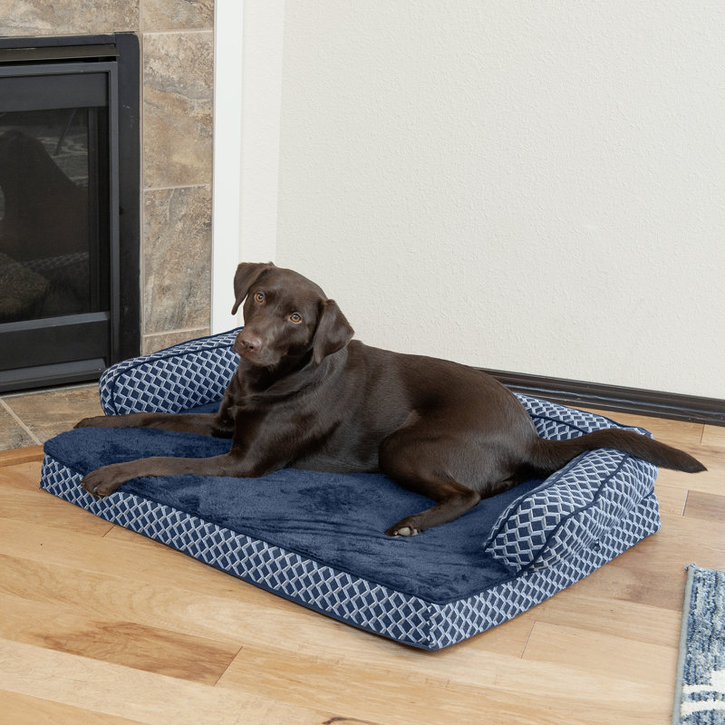 Diamond Blue Orthopedic Foam Comfy Couch Pet Bed, Medium