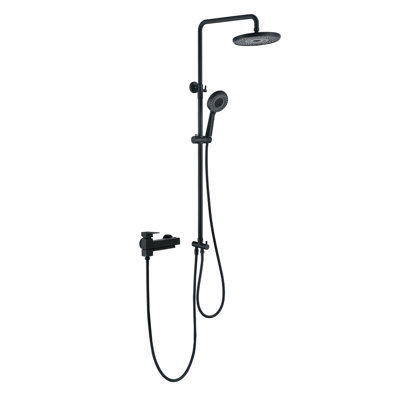 9" Exposed Shower System 3 Functions Bathroom Shower Faucet Swivel Rainfall Shower Head and 3 Modes Handheld with 90 Degree Swivel Tub Filler Complete Set
