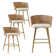Bhagirath Set of 4 Rattan 27" Upholstered Boucle Full Back Arm Counter Stool