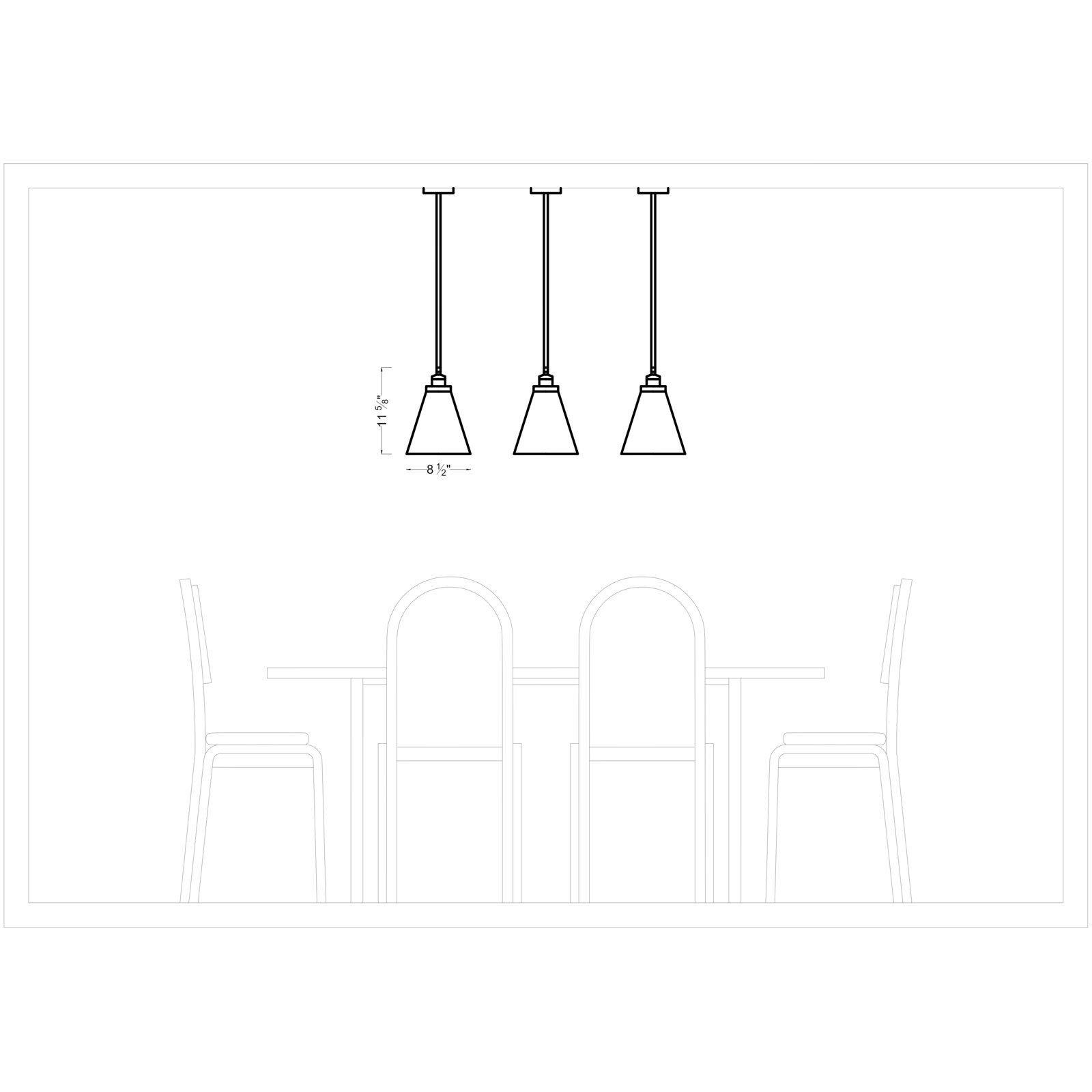 Topanga Single Light Glass Dimmable Pendant, Polished Nickel, 11.62" H x 8.5" W x 8.5" D