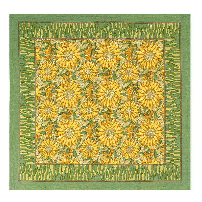 Sunflower 100% Cotton Square Napkins, Green