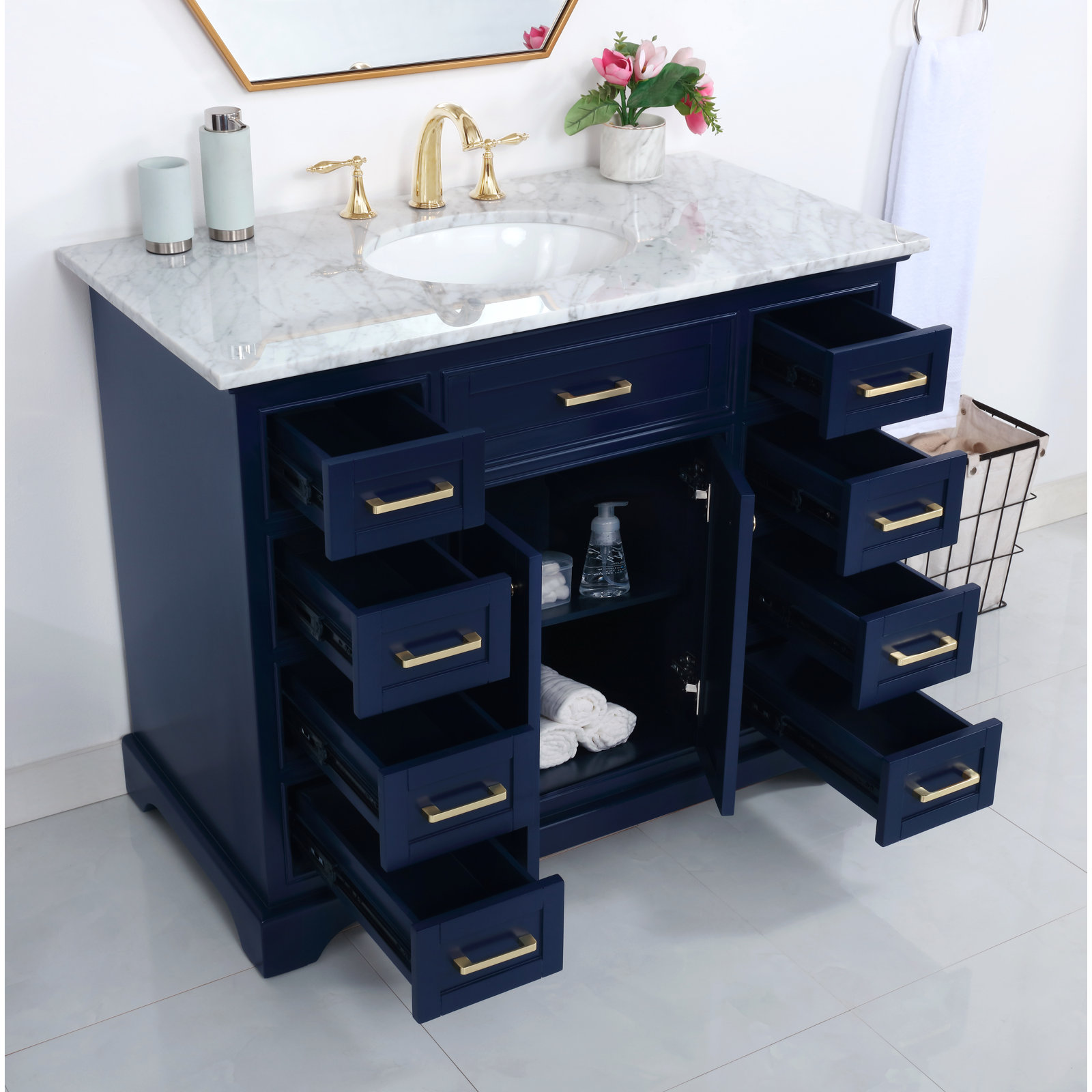 Hermes 42" Single Bathroom Vanity, Blue