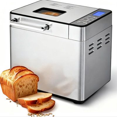 Simzlife Bread Maker, 2-pound Dough Bread Maker with Automatic Fruit and Nut Dispenser, Suitable for 3 Bread Sizes and 3 Crust Colors, 25 Programs