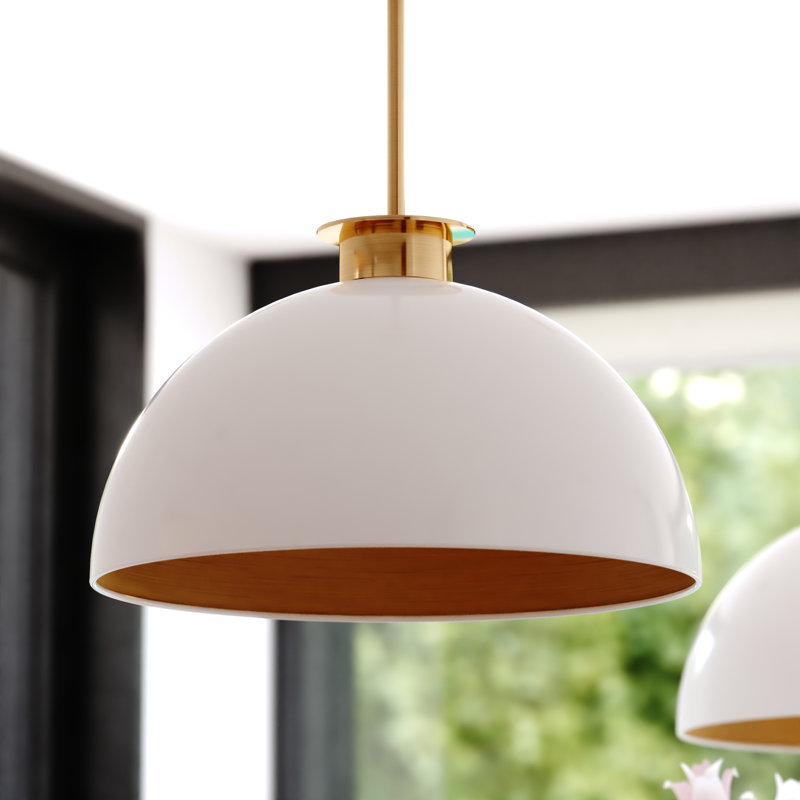 Devon 1 - Light Dome Pendant, Glossy White