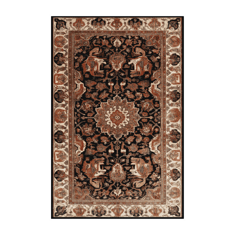 Tapis brun lavable à la machine, Rectangulaire 2 pi x 3 pi